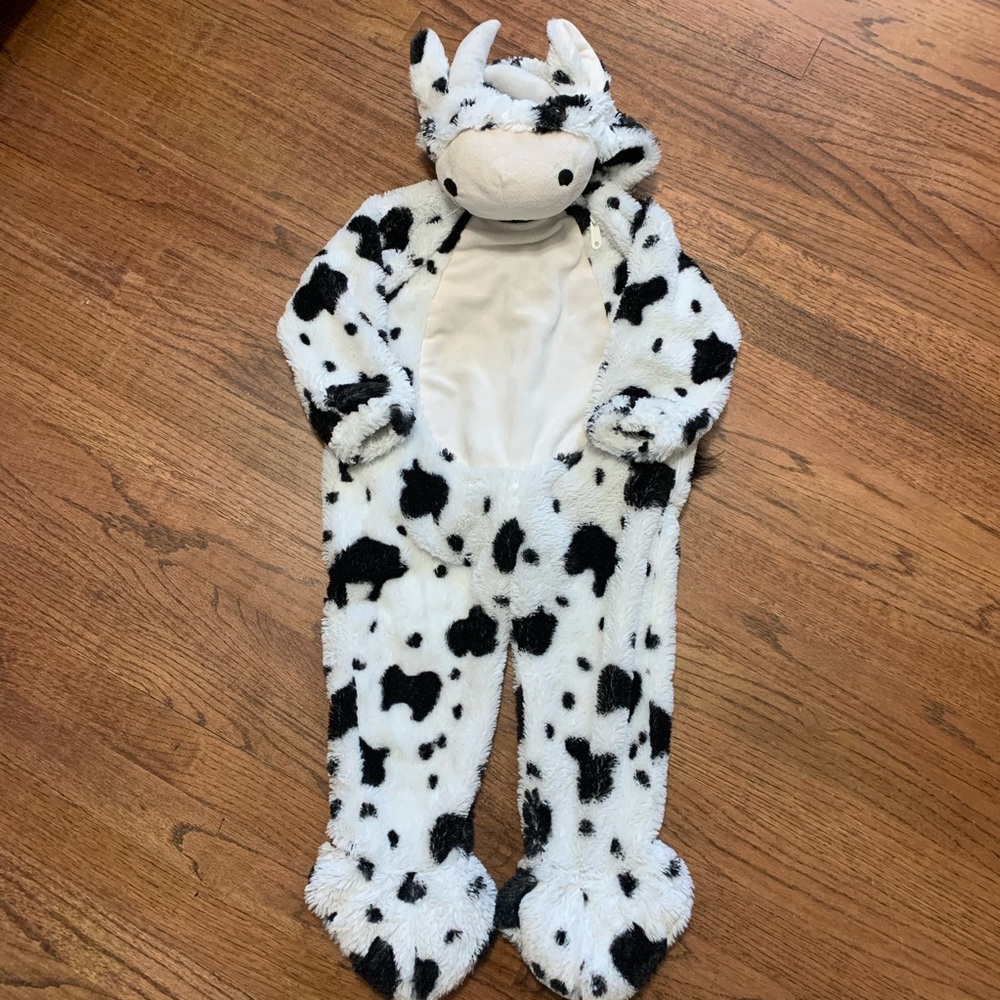 Target Kids Cow Costume - White and Black Plush Onesie